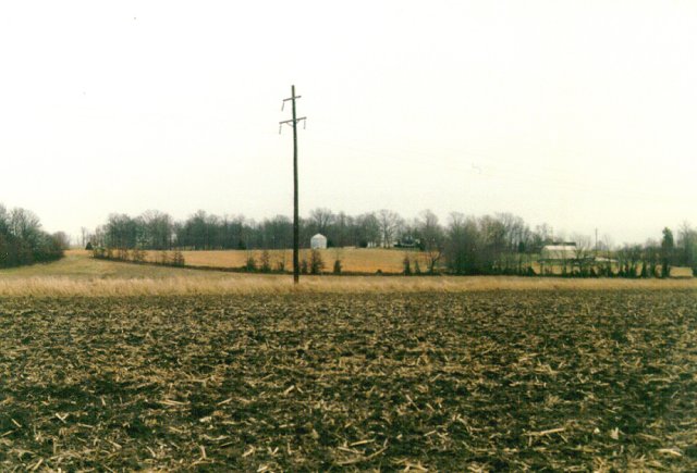 Looking east toward the Stahl farm buildings