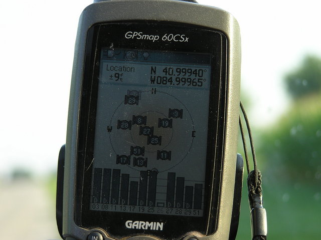 My GPS receiver, 100 feet from the confluence point