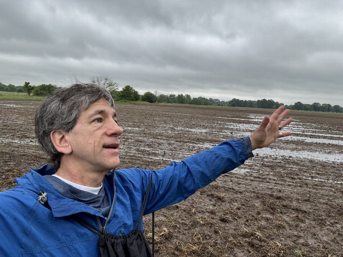 Joseph Kerski at the confluence point.