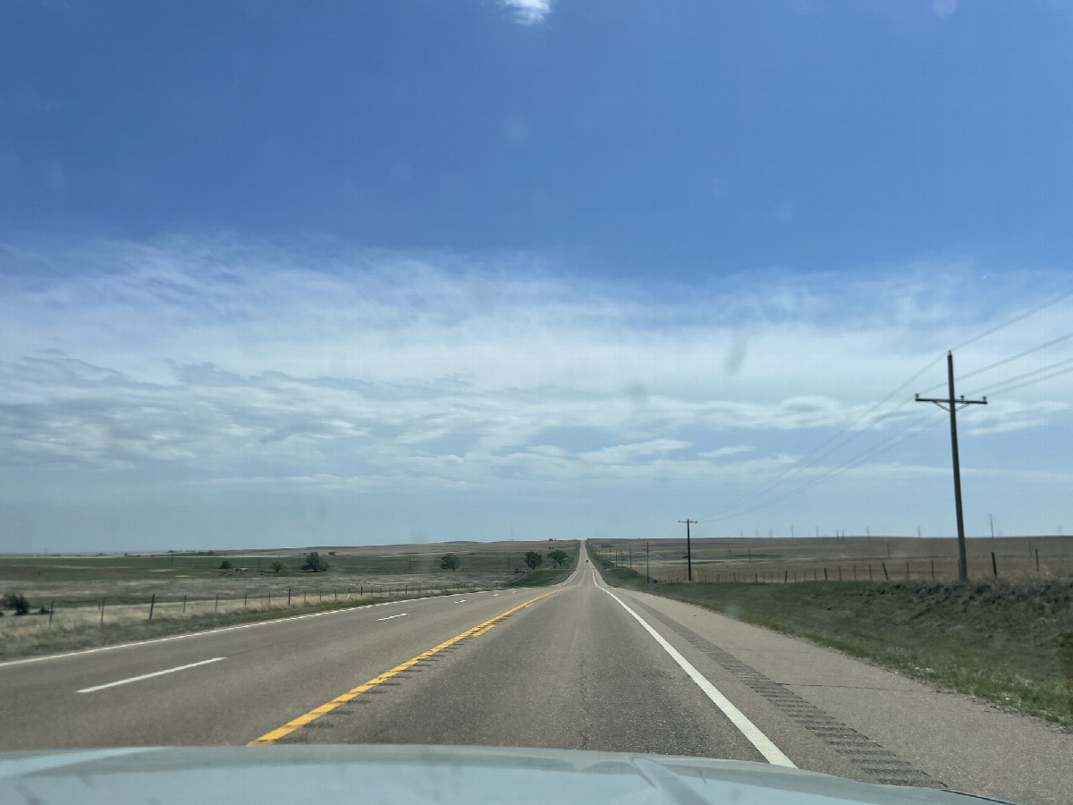 About to punch through the dryline toward the supercells as we exited southeastward out of the Oklahoma panhandle