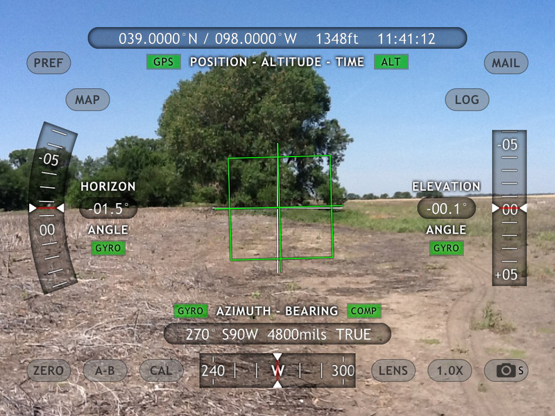 iPad view west using Theodolite - lots of useful data is superimposed.