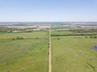 #11: Looking West along the Nebraska-Kansas State Line (Kansas on the left; Nebraska on the right) from 120m above