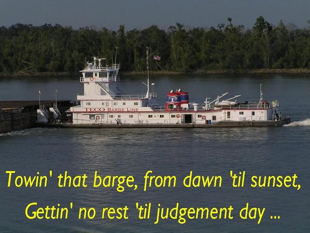 Barge pusher on the Mississippi