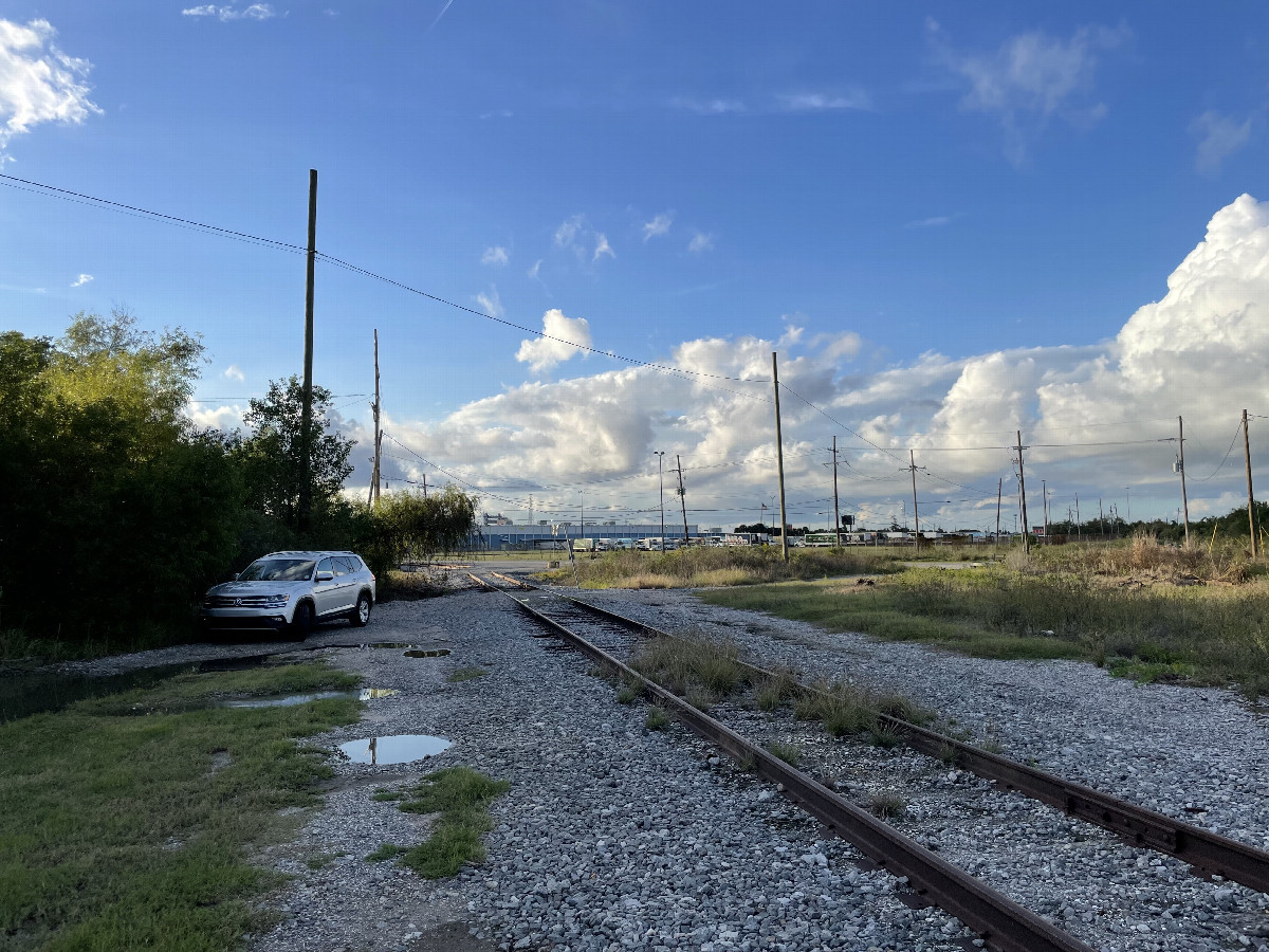 Parking spot along the pump station driveway