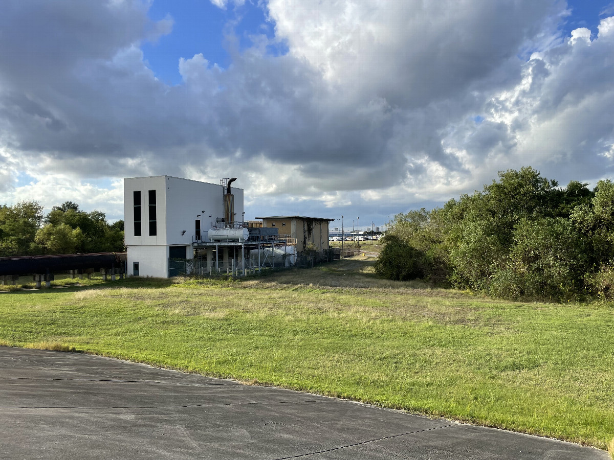 Looking back at the pump station as I set out