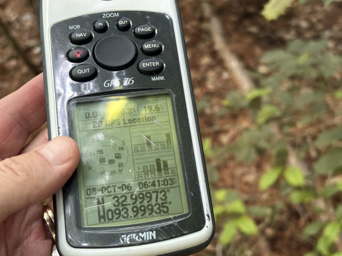 GPS reading near the confluence. 