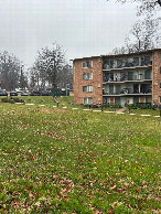 #2: A view to the north from the confluence, toward other buildings in the complex.