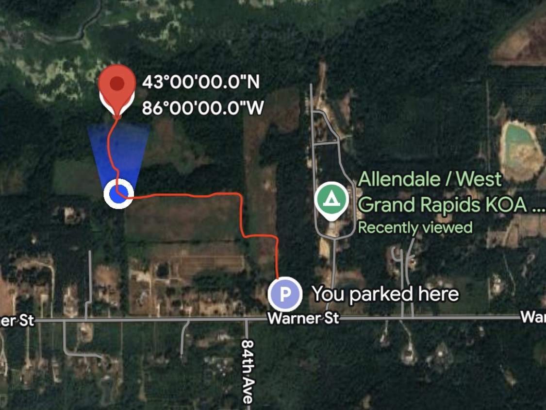 Approach map along the public meadows
