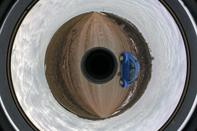 Raw panoramic shot from Kaidan 360 OneVR