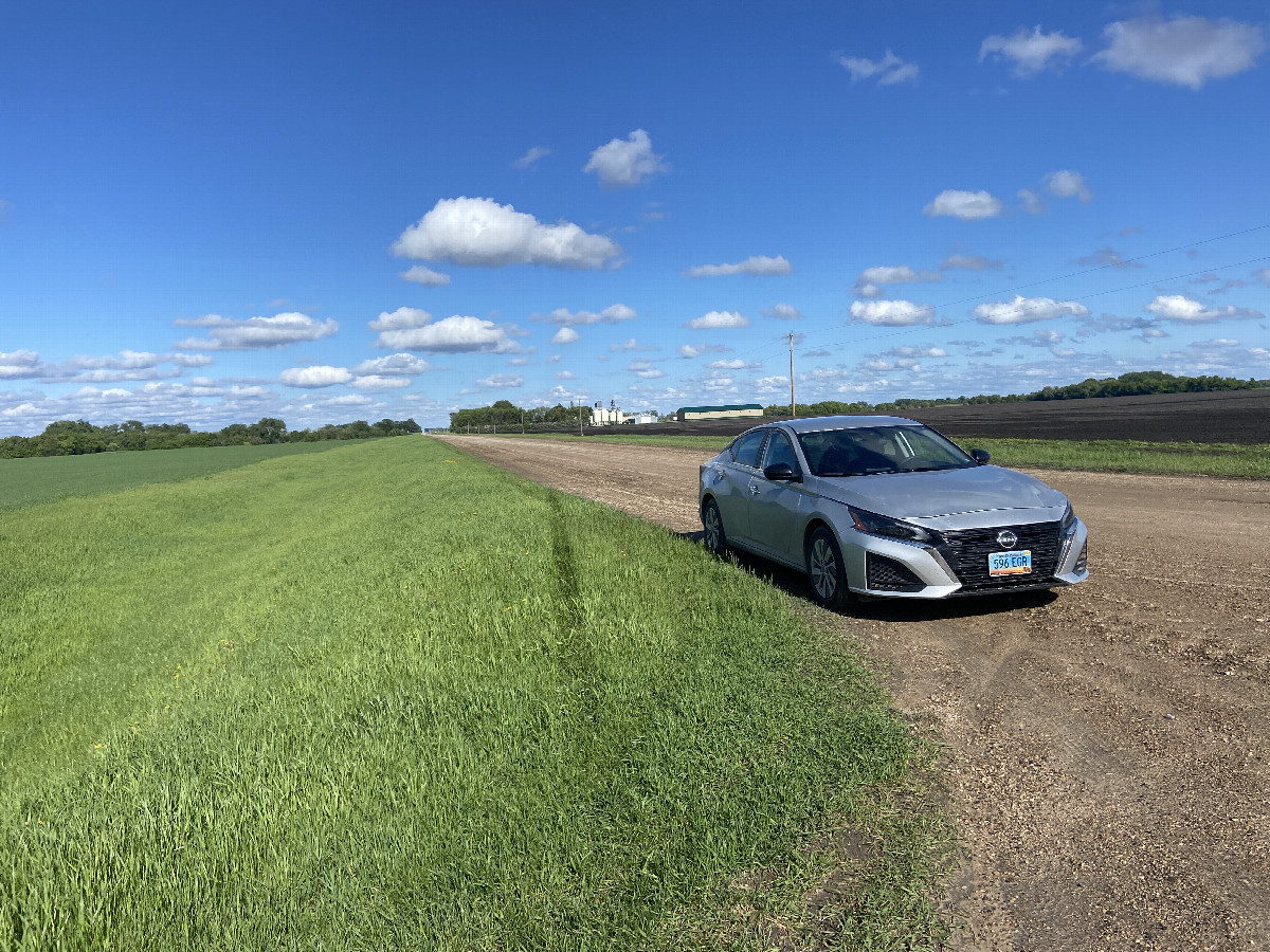 Nearest road to the confluence and looking southeast. 