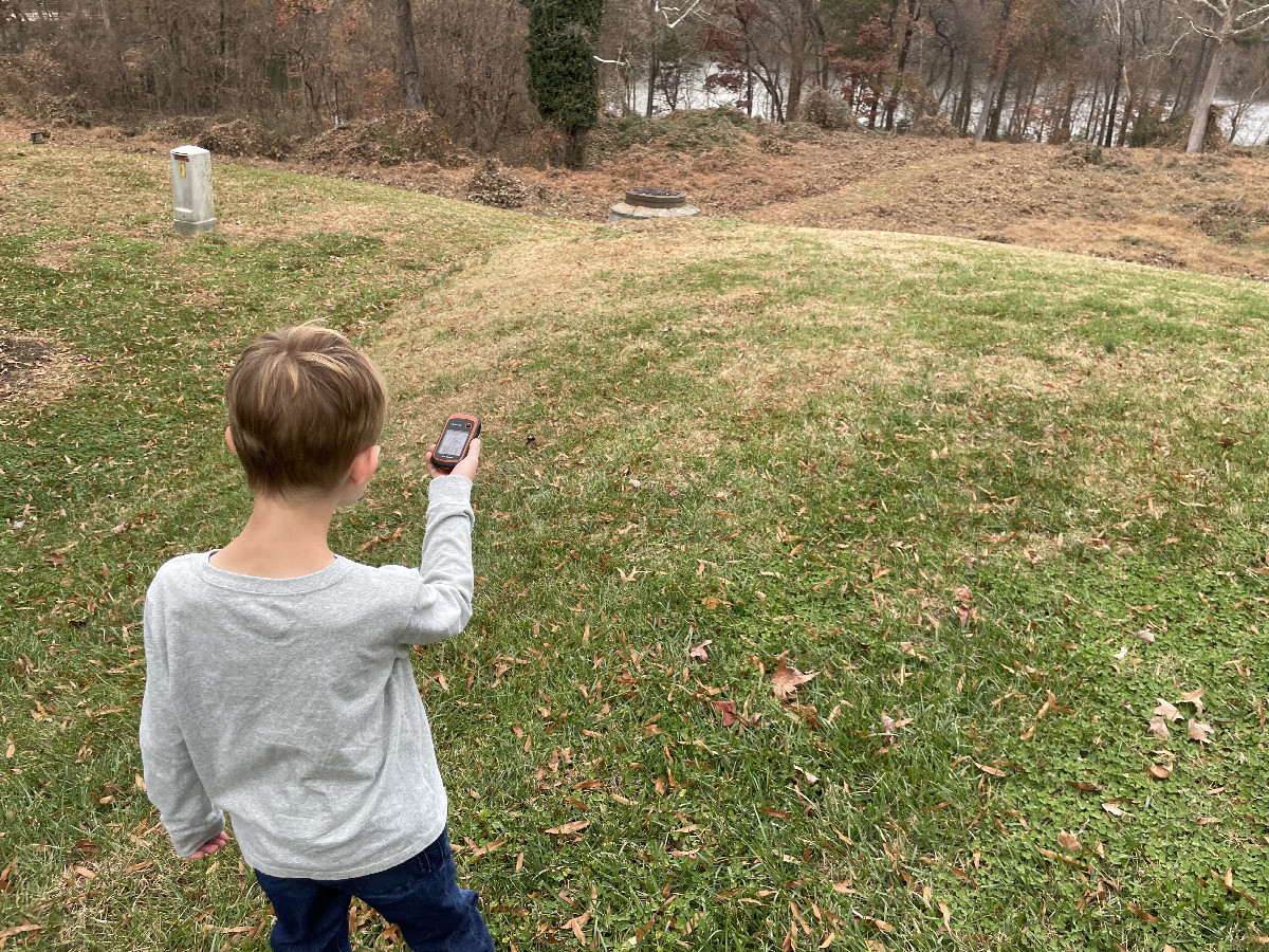 Starting the hunt, path visible beyond the storm drain