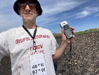 #8: Joseph Kerski with Geography shirt at the confluence point.