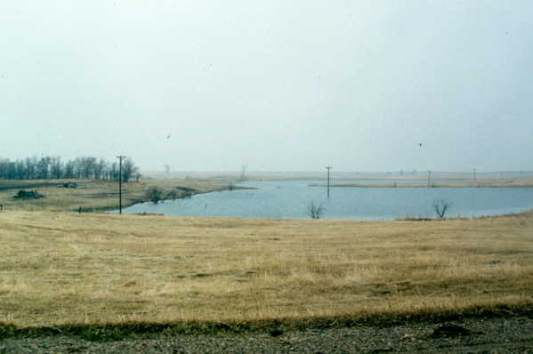 Lake that was formerly farmland