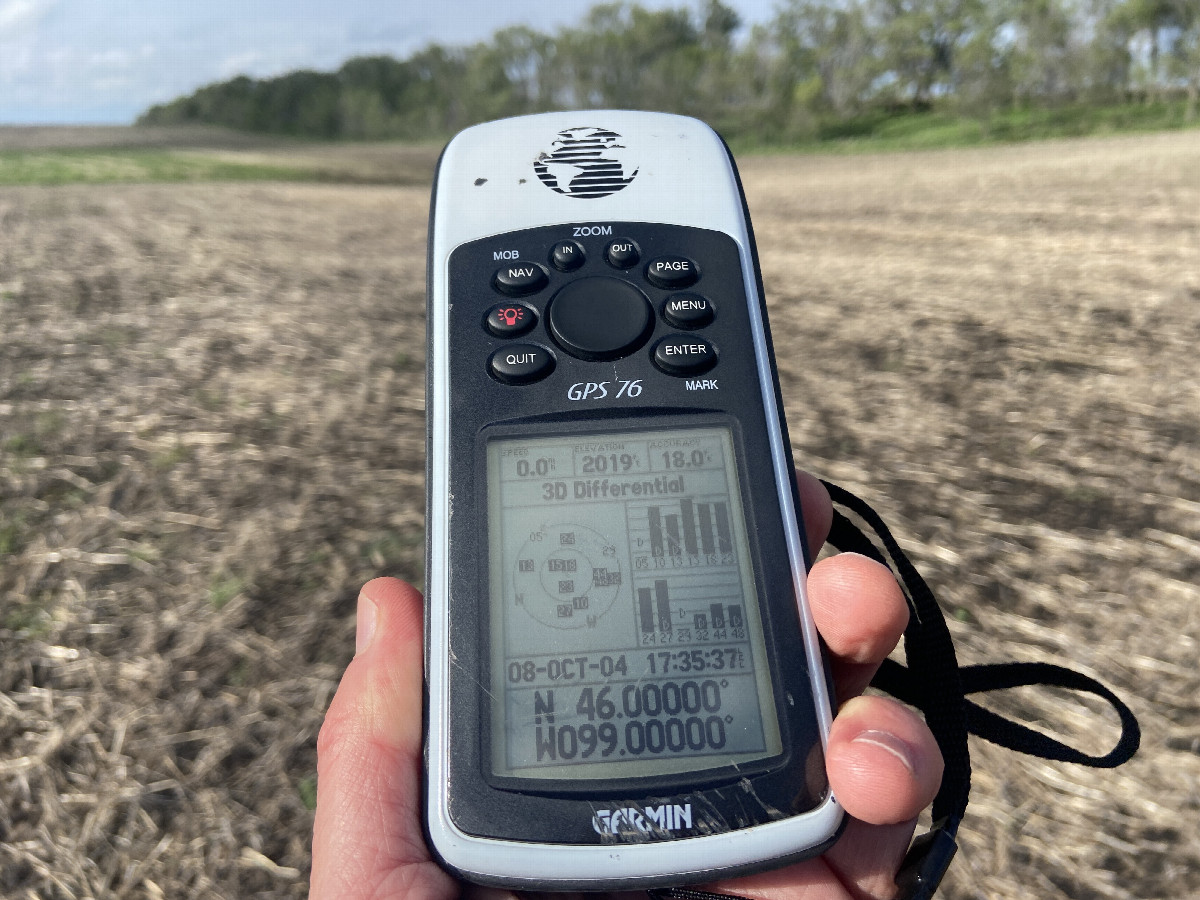 GPS receiver at the confluence point. 