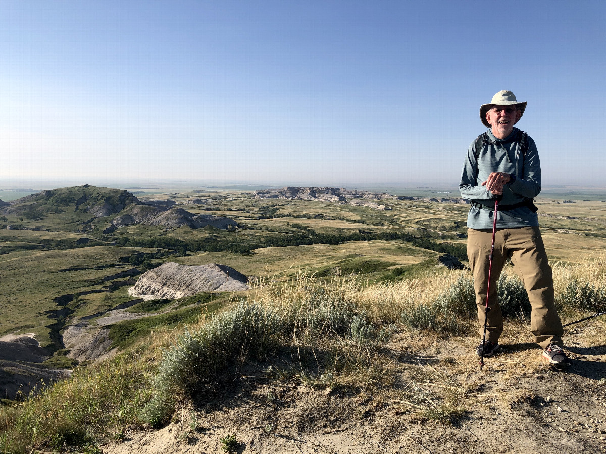 On White Butte, overlooking the North Dakota badlands, towards 46°N 103°W.