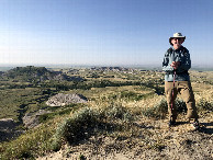 #8: On White Butte, overlooking the North Dakota badlands, towards 46°N 103°W.