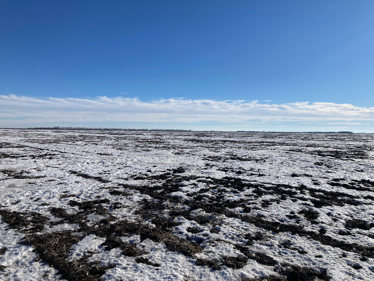 Looking southeast at 47N 97W, located in the middle foreground