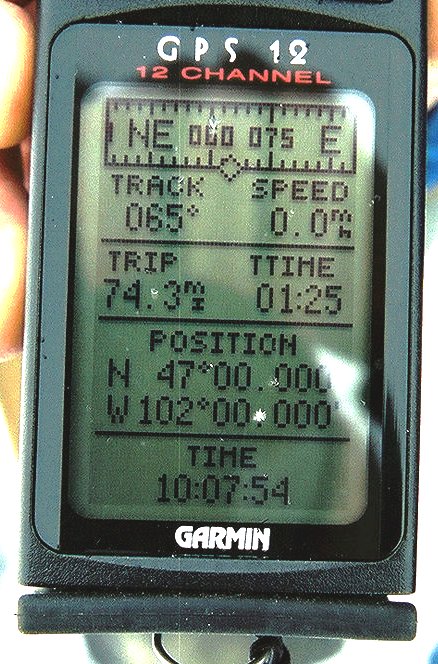 GPS screen showing confluence
