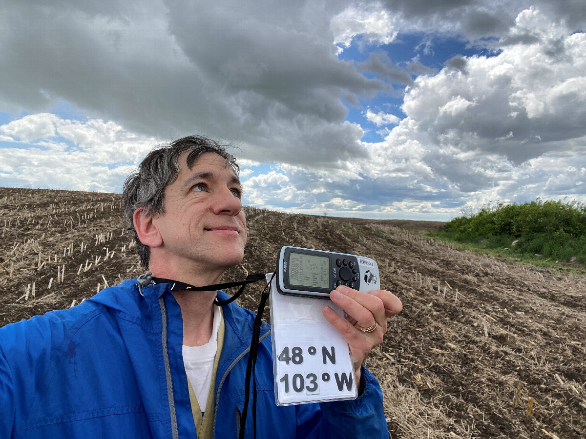 GPS reading at the confluence. 