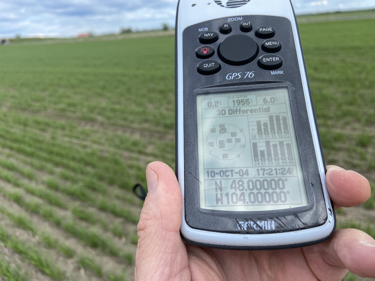 GPS reading at the confluence point.  