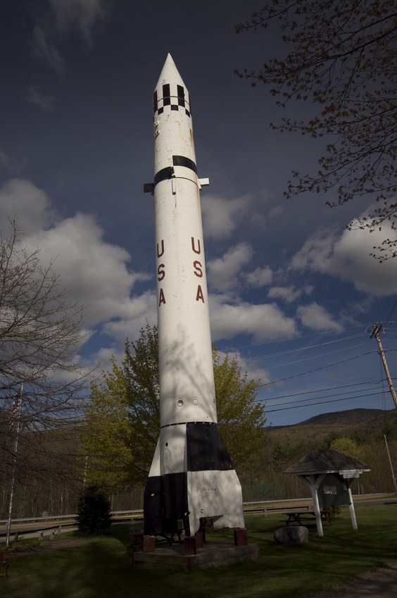 A Redstone rocket in the town of Warren, en route to the confluence point 