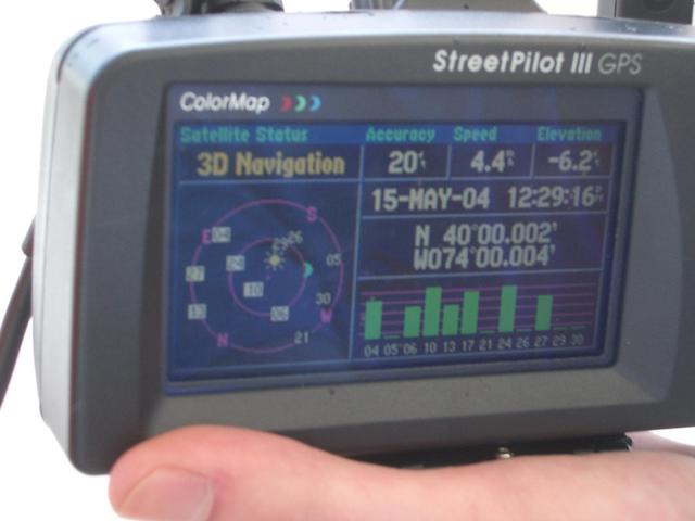 This is a pic of the GPS unit we used with the reading and date.