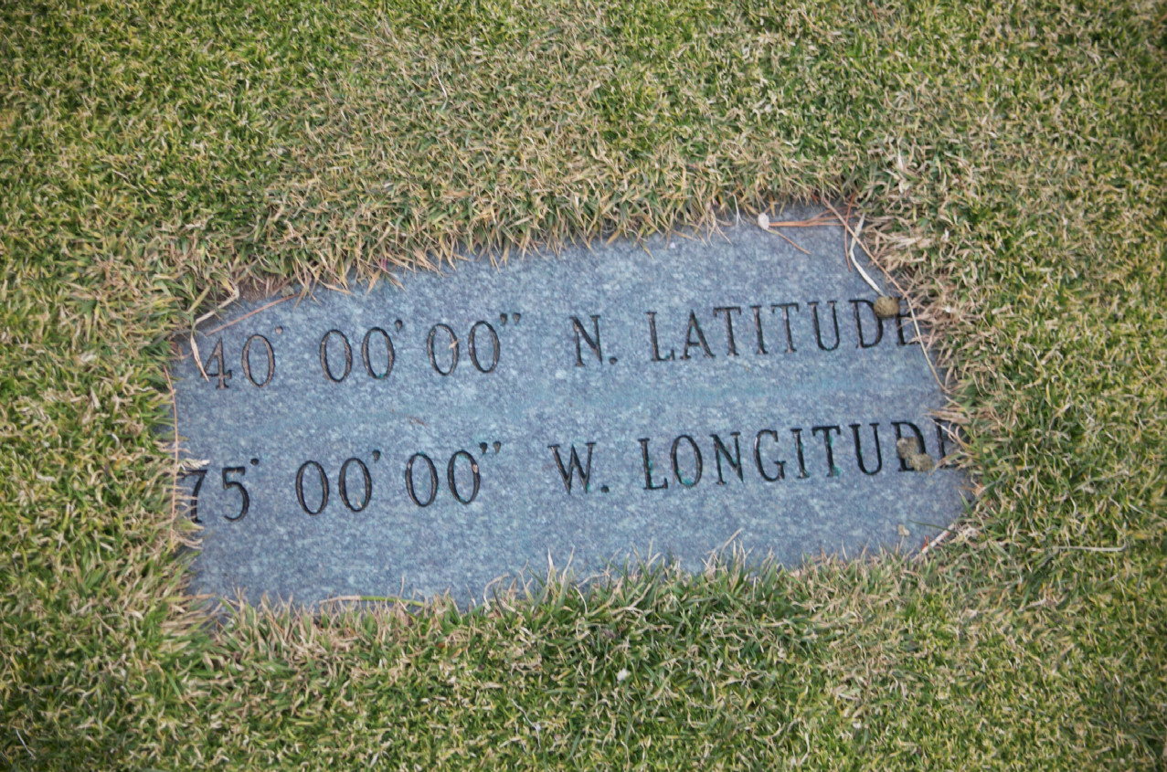 Close-up of the confluence plaque