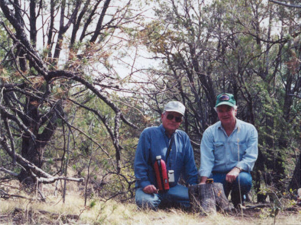 Don Kejr (left) and Ray Page (right) at the confluence