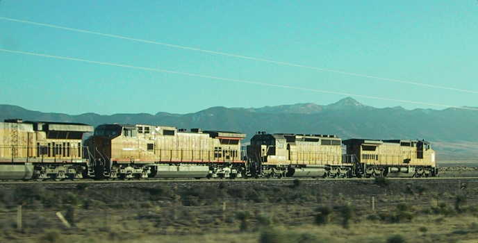 The Union Pacific against the Sacramento Mountains.