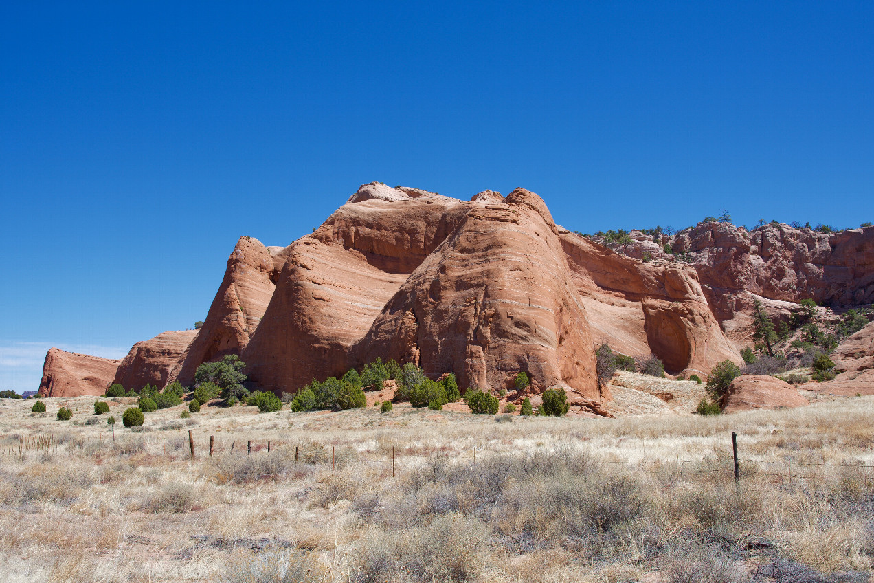One of the spectacular sandstone formations beside the road, about 15 miles South of the point