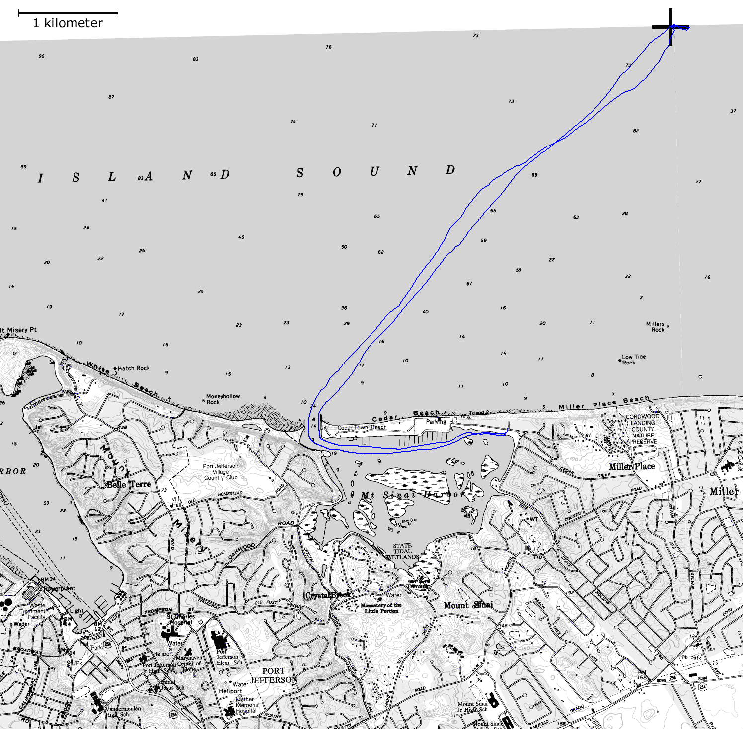 Map with track log