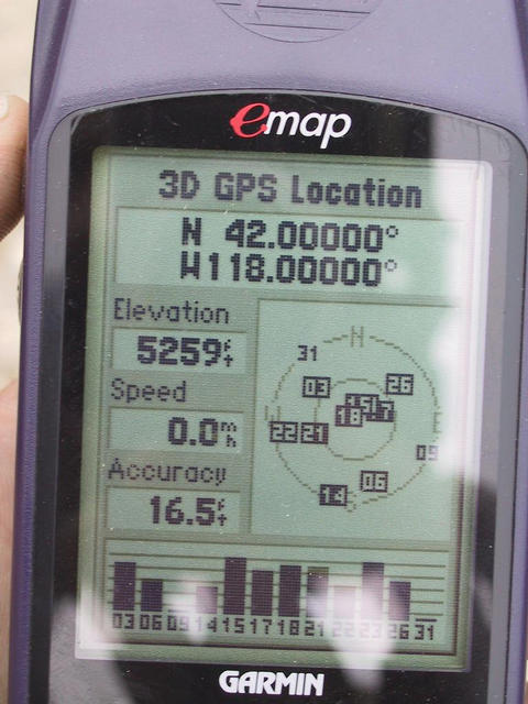 Picture of GPS at confluence.