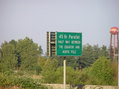 #7: A close-up photo of the sign noting the 45th parallel