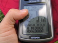 #5: GPS reading at the confluence.  Success!