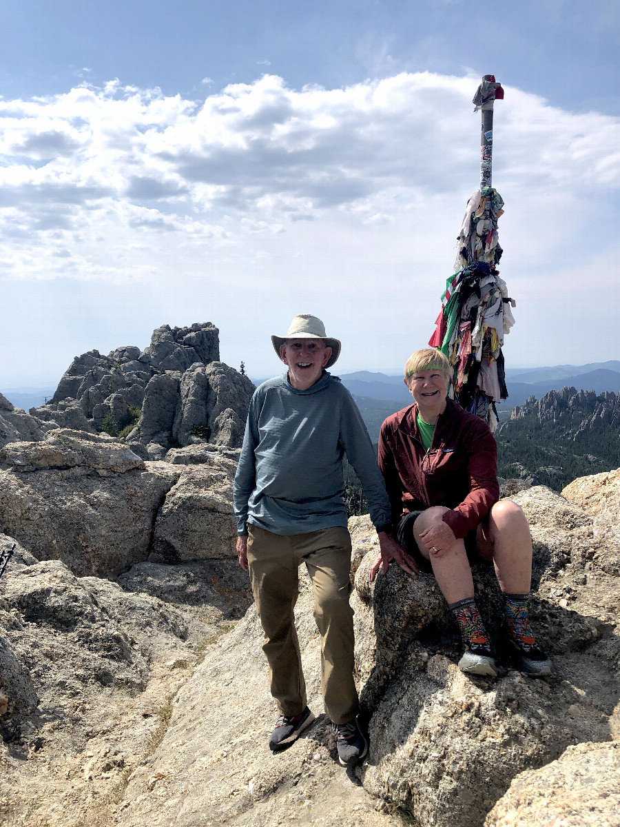 Earlier in the day we could look northeast toward 44°N 103°W from atop Black Elk Peak.