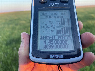 #7: GPS reading at the confluence. 