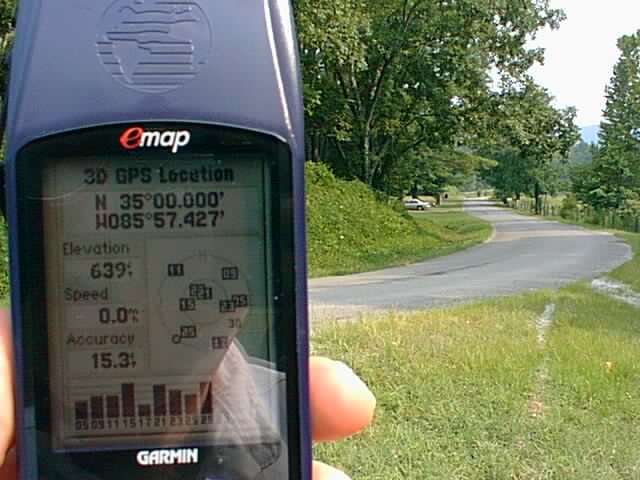 GPS shot east where County Road 56 crosses 35 degrees