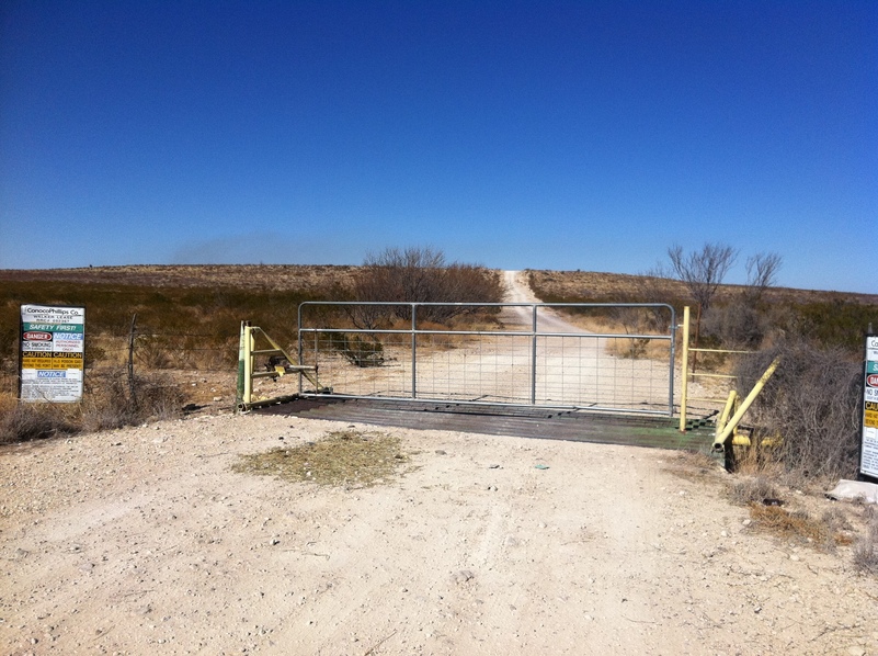 Locked gate on US 285.