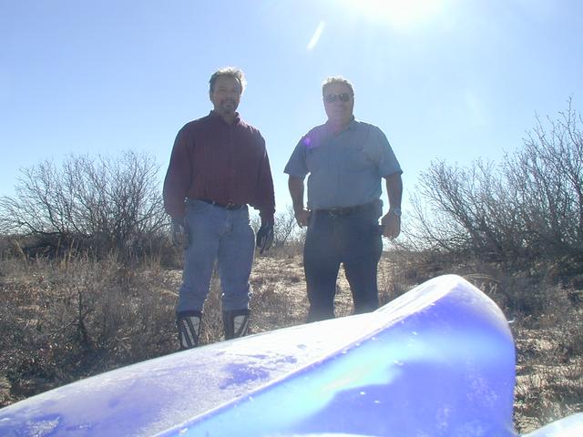 William (left) and me (right) at N32 W103 (view to the west)