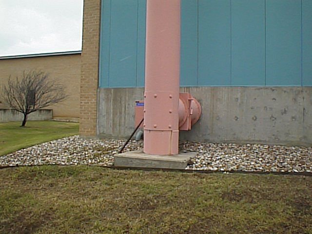 A pipe at the Raytheon factory