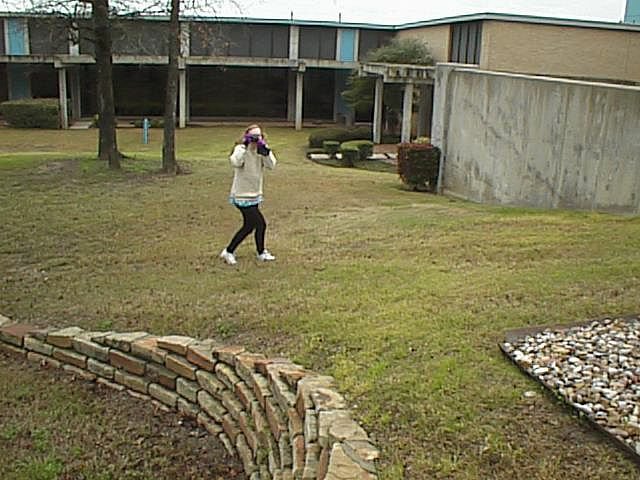 Becky taking a picture of the site