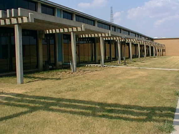 The court yard at the rear of the complex