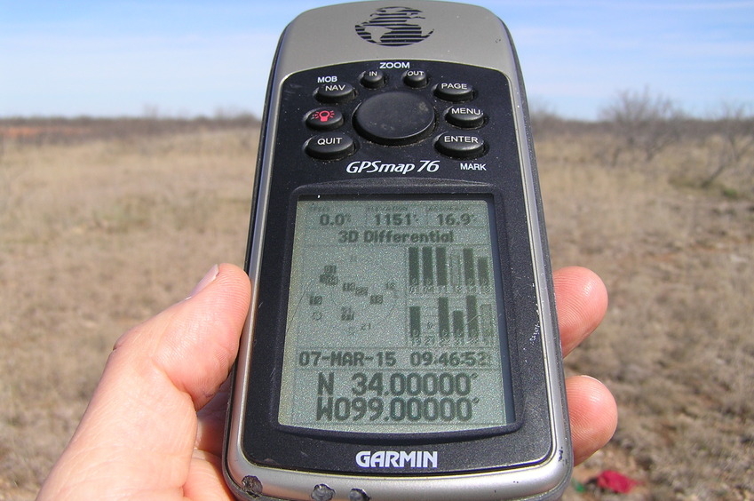 GPS receiver at the confluence point.