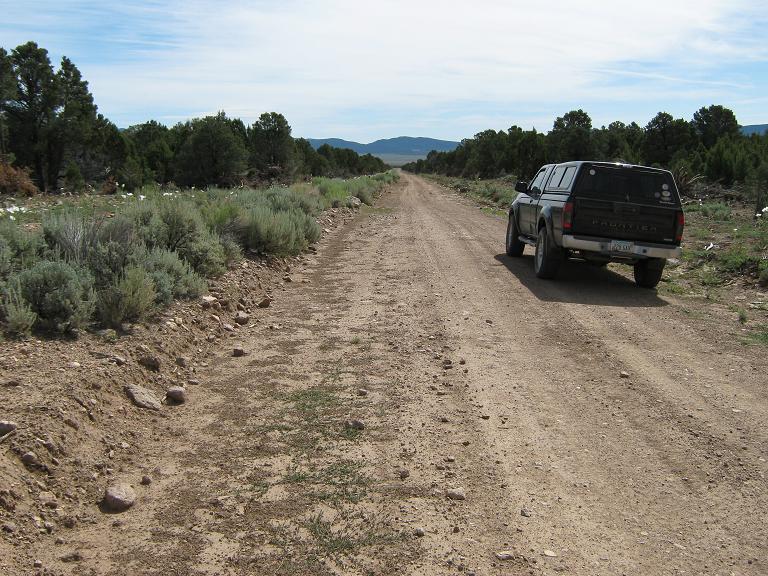 Looking east into Hamlin Valley (my vehicle on the 114th meridian)