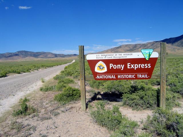 One of many signs along the Pony Express Trail