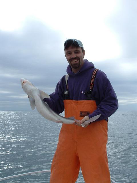 Rob with a small shark caught near the confluence.
