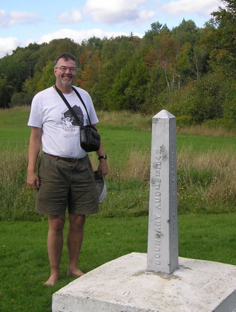 Border marker; we're in Canada, sans papiers