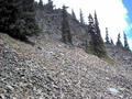 #2: Scree slope and cliff, confluence point is just above