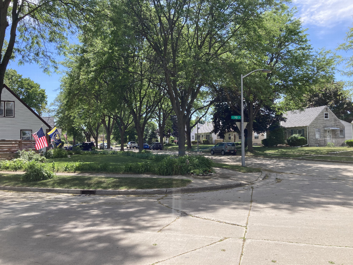 Looking west, across 70th Street