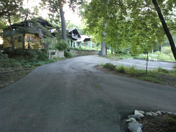 Looking north, we see the path that leads out of Alpine Village.